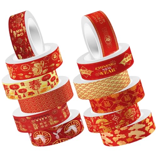 OFFIGAM 12 Rollen DIY Washi Tape Chinesisches Neujahr Klebeband Dekorative Scrapbooking Tapes Vielseitige Verwendung für Journaling und Bastelprojekte OFFIGAM 12 Rollen DIY Washi Tape Chinesisches Neujahr Klebeband Dekorative Scrapbooking Tapes Vielseitige Verwendung für Journaling und Bastelprojekte von OFFIGAM