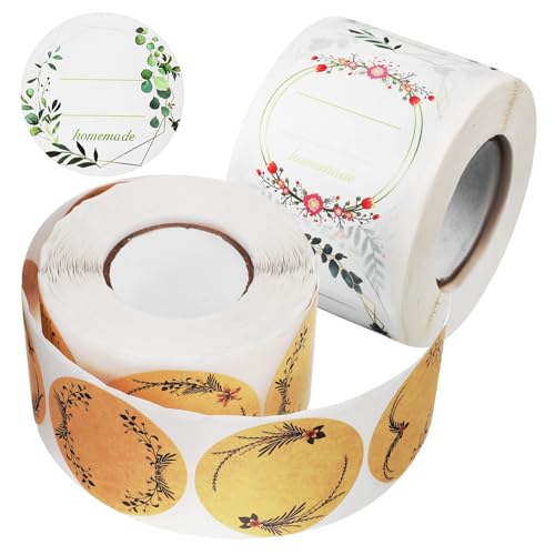 OFFIGAM 2 Rollen Selbstklebende Etiketten mit Blumenkranz Muster für Geschenktüten Karten und Umschläge Aufkleber pro Rolle Weiß Braun für Verschiedene Anlässe OFFIGAM 2 Rollen Selbstklebende Etiketten mit Blumenkranz Muster für Geschenktüten Karten und Umschläge Aufkleber pro Rolle Weiß Braun für Verschiedene Anlässe von OFFIGAM