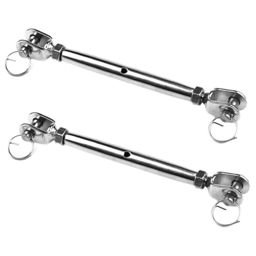 OFFIGAM 2 Stück Edelstahl Drahtseil Spanner Verschließbare Turnbuckle Spannschrauben mit Sicherheitsstift für Segeln und Industrie Korrosionsbeständig und Fein Verarbeitet von OFFIGAM