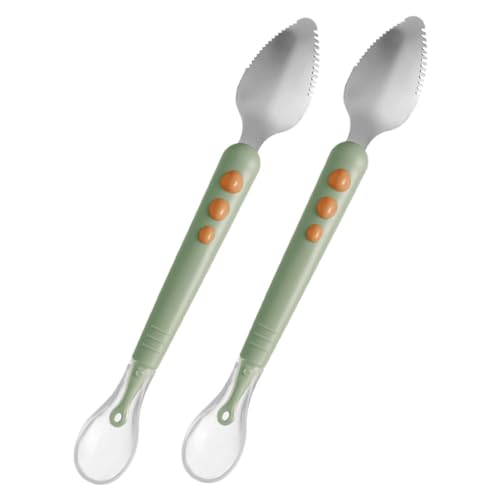 OFFIGAM 2 Stück Fütterungslöffel für Doppelköpfige Ergonomische und Rutschfeste Fruchtpüree für Beikost Zartem Grün mit Praktischem PP Behälter OFFIGAM 2 Stück Fütterungslöffel für Doppelköpfige Ergonomische und Rutschfeste Fruchtpüree für Beikost Zartem Grün mit Praktischem PP Behälter von OFFIGAM