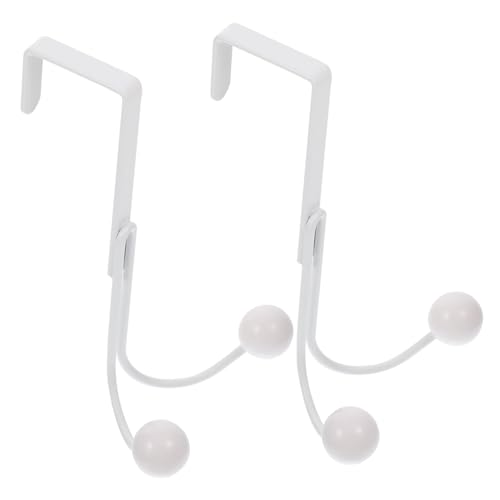OFFIGAM 2 Stück Teiliges Türhaken aus Pulverbeschichtet Mattweiß Doppelseitiger Türhänger zum Klebefreien Aufhängen von Mänteln Hüten Handtüchern und Kleidung für Schlafzimmer Bad Küche von OFFIGAM