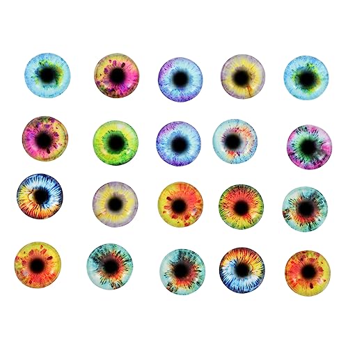 OFFIGAM 20 Stück Cabochons Patches für Schmuckherstellung Runde Charms für DIY Kunsthandwerk Gemischte Designs für Armbänder und Kreative Projekte von OFFIGAM