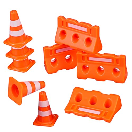 OFFIGAM 24Stücke Teiliges Mini Verkehrskegel und Zäune für Frühe Bildung Verkehrssicherheitsspielzeug für Straßensperren und Verkehrserziehung von OFFIGAM