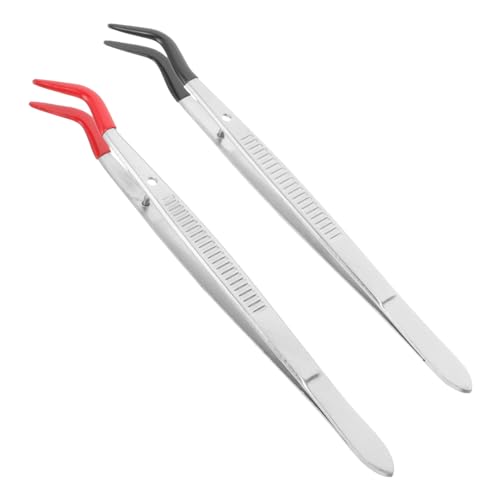 OFFIGAM 2stücke Stempel Pinzette Edelstahl Briefmarken Sammler Werkzeuge Für Bastelarbeiten Und Präzisionsarbeiten Mit Ergonomischem Griff Und Leichtem Design von OFFIGAM