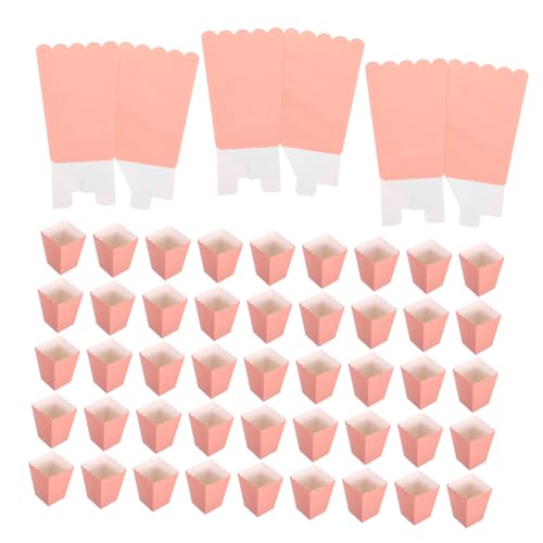 OFFIGAM 48 Stück Faltbare Popcorn Behälter für Erwachsene Vielseitige Snackboxen für Partys Geburtstage Filmabende Wiederverwendbar und Platzsparend Rosa von OFFIGAM