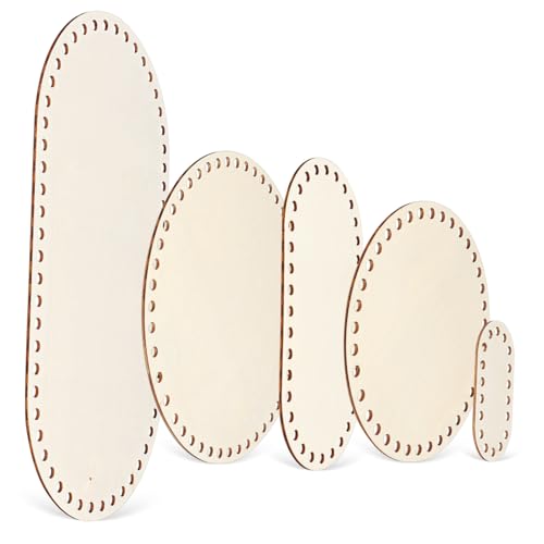 OFFIGAM 5 Stück Teiliges Holzkorbboden Oval Rund Leere Häkelkorb Basis DIY Bastelbedarf für Korbgestaltung Vielseitig Einsetzbar OFFIGAM 5 Stück Teiliges Holzkorbboden Oval Rund Leere Häkelkorb Basis DIY Bastelbedarf für Korbgestaltung Vielseitig Einsetzbar von OFFIGAM