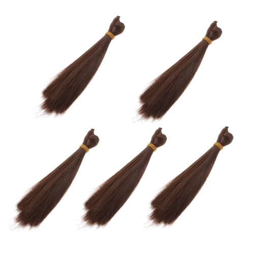 OFFIGAM 5 Stück Teiliges Puppenperücken Realistische Kunsthaarperücken für Bastelprojekte Hohe Temperaturbeständigkeit für Kreative Puppengestaltung und Dekoration von OFFIGAM