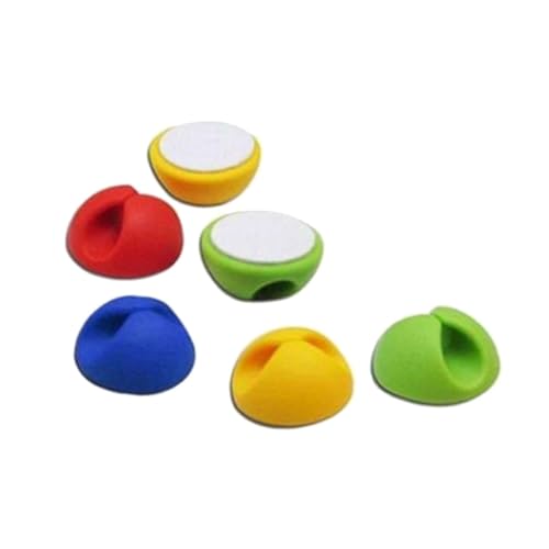 OFFIGAM 6 Stück Kabelhalter Selbstklebend Kabel Organizer Kabelmanagement für Schreibtisch Wand Kabelbefestigung Kompatibel mit USB Ladegeräten Kopfhörern und PC Kabeln in Zufällige Farbe von OFFIGAM