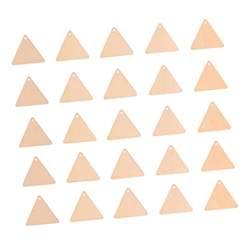 OFFIGAM 60stücke Holzstücke Dreieckig Mit Loch Umweltfreundliche Holz-dreieck-ausschnitte Leere Scheiben Mit Loch Für Diy-malerei Und Basteln Hochwertiges Holz Robust Und Langlebig Für Dek von OFFIGAM