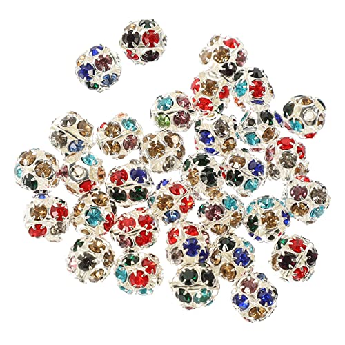 OFFIGAM 90Stücke Strassperlen und Weiche Tonperlen für DIY Schmuck Glänzende Spacer Perlen für und Armbänder Bastelmaterialien für Kreative von OFFIGAM