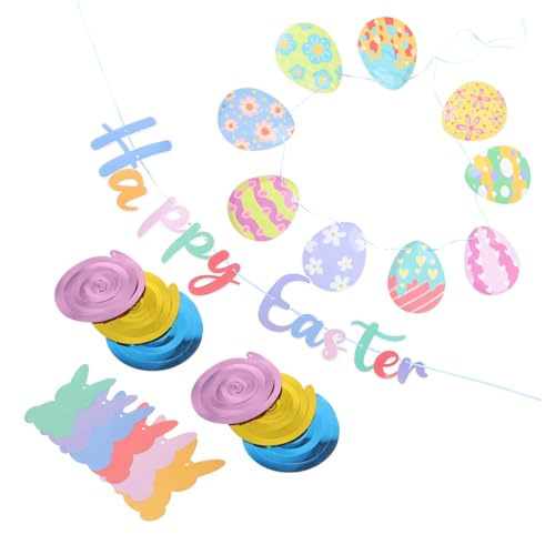 OFFIGAM Easter Banner Teiliges Set mit Osterhasen Eiern und Leichte Wimpelkette für Indoor und Outdoor Partydekoration für Osterfeier Tür Wand Garten OFFIGAM Easter Banner Teiliges Set mit Osterhasen Eiern und Leichte Wimpelkette für Indoor und Outdoor Partydekoration für Osterfeier Tür Wand Garten von OFFIGAM