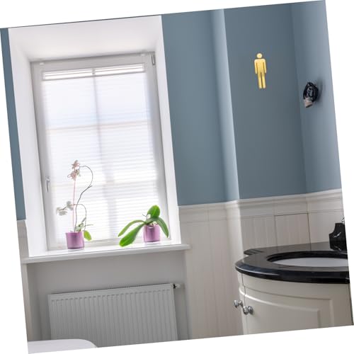 OFFIGAM Edelstahl Wc Schild Langlebiges Männer Frauen Toilettenschild Feuchtigkeitsbeständig Einfache Montage mit Schrauben oder Kleber Unisex und Geschlechtsspezifisch Stilvolle Goldene von OFFIGAM