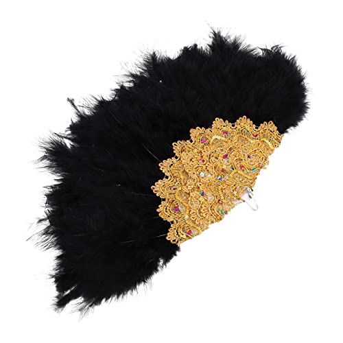 OFFIGAM Hochzeits Federfächer für Braut Stilvoller Handfächer Hochzeitsfeiern und Fotos Elegantes Accessoire für Unvergessliche von OFFIGAM