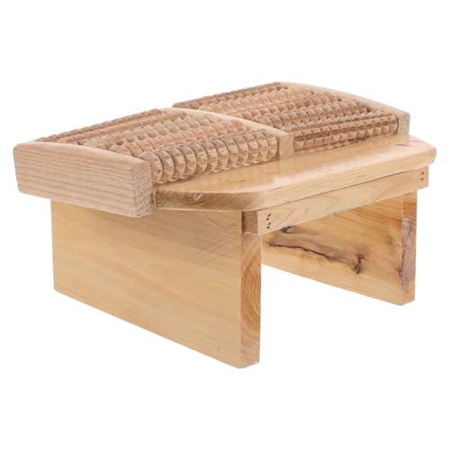 OFFIGAM Massagehocker Tritthocker Fußhocker Badewannen Fußhocker Dusch Fußtritt Salon Fußstütze Dusch Fußstütze Badezimmer Fußstütze Sitzhocker Wohnzimmer Fußstütze Braunes Holz von OFFIGAM