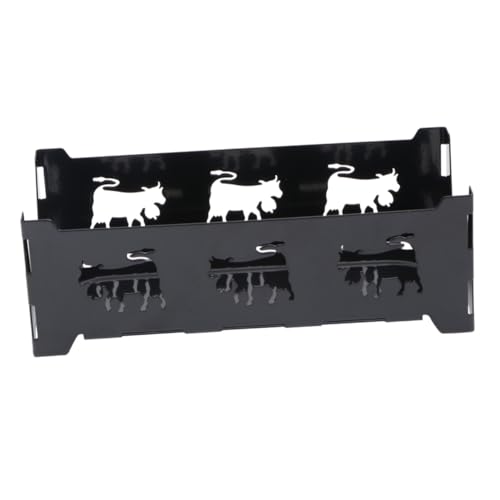 OFFIGAM Mini Antihaft backset Käsegrill mit Holzgriff Hitzebeständig Inkl Backblech Kleiner Spachtel und Schwarzem Herdgestell Tragbar für Outdoor Camping und Küchen Fondue für Gemüse von OFFIGAM