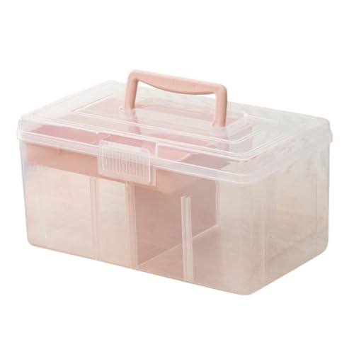 OFFIGAM Multifunktionale Aufbewahrungsbox Transparente Tragbare für Bastelbedarf Schule und Medizin Vielseitiger Organizer für Effiziente Raumnutzung und Klare Sichtbarkeit von OFFIGAM