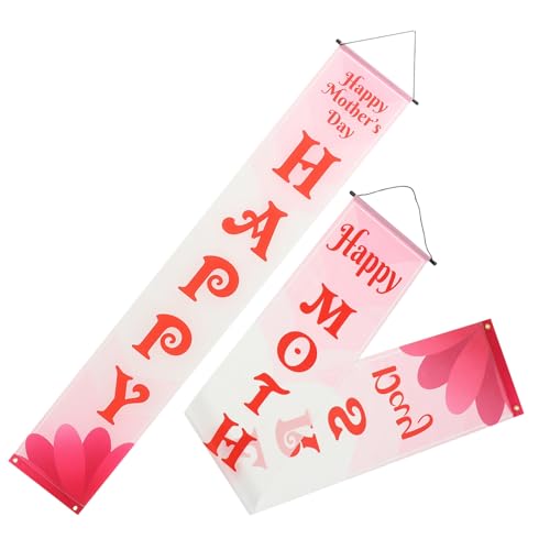 OFFIGAM Polyester Banner Muttertag Dekoration Strapazierfähiges Wetterbeständiges Wandbanner für Innen und Außen Hängendes Partyzubehör für Garten Fenster und Tür Fröhliche von OFFIGAM