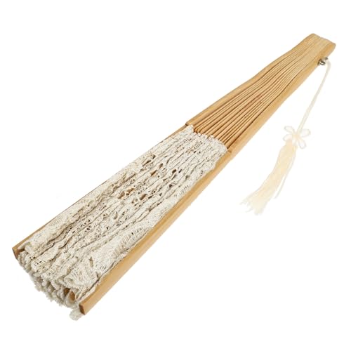 OFFIGAM Spitzenfaltfächer im Chinesischen Stil Eleganter Hochzeitsfächer und Leicht als Fotorequisiten für Bühnenaufführungen Hochzeitsdekoration und Sommerreisen von OFFIGAM