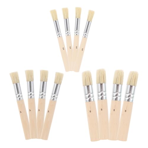 OFFIGAM Teiliges Pinselset mit Natürlichen Borsten Holzgriff Langlebig Geeignet für Schablonen Aquarellmalerei Acryl Ölfarben für Künstler und Kunstanfänger von OFFIGAM