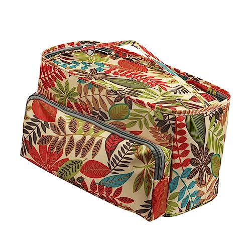 OFFIGAM Tragbare Sticktasche mit Mehreren Fächern Robuste Aufbewahrung für Stickprojekte für Reisen und Khaki mit Blätterdesign OFFIGAM Tragbare Sticktasche mit Mehreren Fächern Robuste Aufbewahrung für Stickprojekte für Reisen und Khaki mit Blätterdesign von OFFIGAM