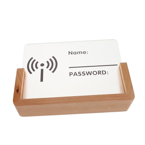 OFFIGAM Transparente WLAN Passworttafel mit Buchenholzständer Vertikales Wifi Schild für Zuhause Büro und Hotel Kreative Tisch Dekoration Klare Passwortanzeige für einfachen von OFFIGAM