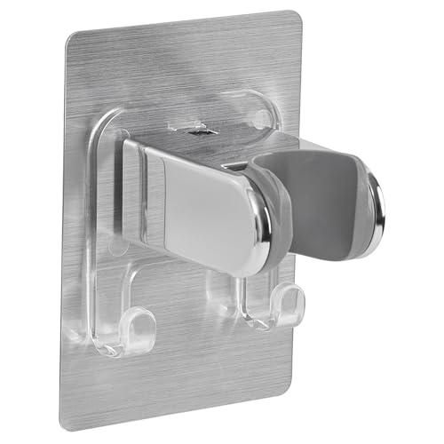 OFFO Duschkopfhalter, mit Doppelhaken, verstellbare Handbrausehalterung, starker, wasserfester Klebstoff, Ersatz-Wandhalterung für Duschbrause für Bidet-Badezimmer, Chrom von OFFO