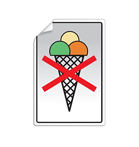 Folienaufkleber Eis essen verboten 130x90 mm Piktogramm Eisverbot vollflächig selbstklebend 43727-1 von OFFORM DESIGN