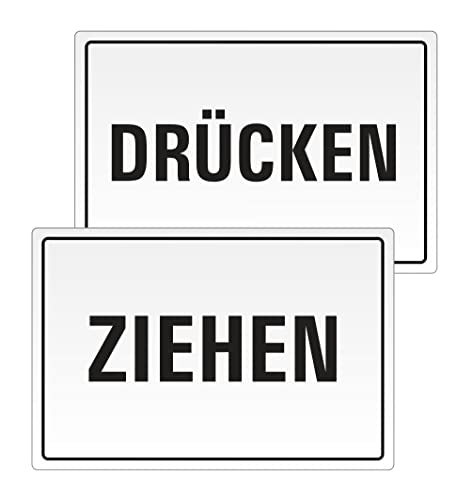 Aufkleber - Ziehen Drücken 130x90 mm | 2er Set UV-sicher ideal für Glastüren 43740 von OFFORM DESIGN