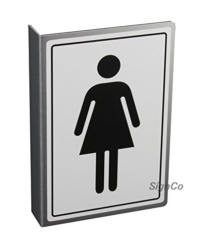 Fahnenschild WC Damen 14,5x10 cm Aluminiumschild L-Profil Motiv beidseitig Nr.43761 von OFFORM DESIGN