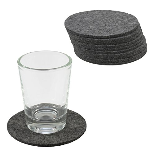 Filzuntersetzer rund 10er-Set natürlicher Wollfilz | Farbe anthrazit-meliert Ø 100 mm | Nr.46057 Filzuntersetzer rund 10er-Set natürlicher Wollfilz | Farbe anthrazit-meliert Ø 100 mm | Nr.46057 von OFFORM DESIGN
