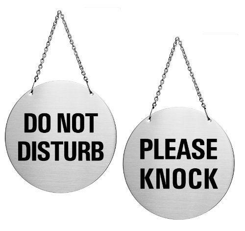 OFFORM DESIGN Edelstahl Wendeschild Do not Disturb/Please Knock Ø 130 mm Nr.6930 von OFFORM DESIGN