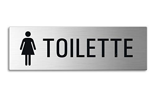 OFFORM DESIGN Edelstahlschild Türschild Textschild Damen Toilette 255x80x1 mm Nr.25064 von OFFORM DESIGN