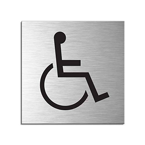 OFFORM DESIGN Schild - Behinderte | Türschild 120 x 120 mm Aluminiumschild selbstklebend Nr.17104-S von OFFORM DESIGN