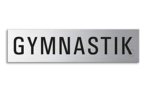 OFFORM DESIGN Schild - Gymnastik | Türschild aus Edelstahl 160 x 40 mm selbstklebend | Original Nr.27342 von OFFORM DESIGN