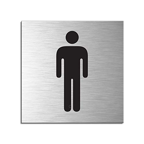 OFFORM DESIGN Schild - Herren Toilette | Türschild 120 x 120 mm Aluminiumschild selbstklebend Nr.17137-S von OFFORM DESIGN