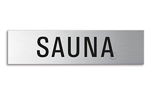 OFFORM DESIGN Schild - Sauna | Türschild aus Edelstahl 160 x 40 mm selbstklebend | Original Nr.8443 von OFFORM DESIGN