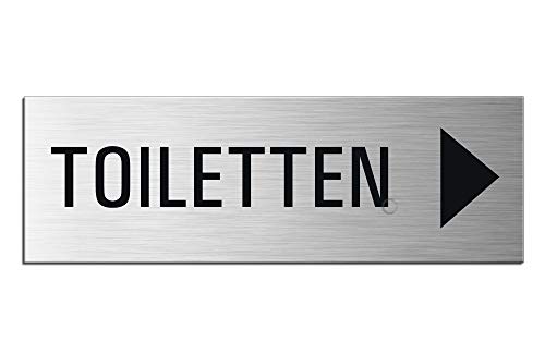 OFFORM DESIGN Schild Toiletten rechts Türschild 240 x 80 mm Türschild Aluminium selbstklebend Nr.26013-S von OFFORM DESIGN
