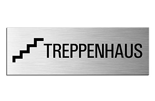 OFFORM DESIGN Schild - Treppenhaus | Türschild 240 x 80 mm Aluminiumschild selbstklebend Nr.26029-S von OFFORM DESIGN