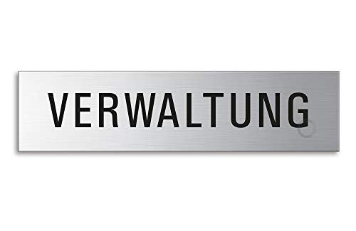 OFFORM DESIGN Schild - Verwaltung | Türschild aus Edelstahl 160 x 40 mm selbstklebend | Original Nr.8407 von OFFORM DESIGN