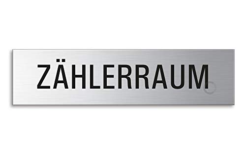 OFFORM DESIGN Schild - Zählerraum | Türschild aus Edelstahl 160 x 40 mm selbstklebend | Original Nr.8260 von OFFORM DESIGN