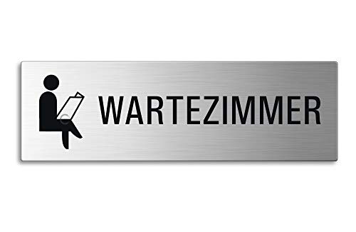Edelstahlschild Türschild Textschild Wartezimmer 255x80x1 mm Nr.26018 von OFFORM DESIGN