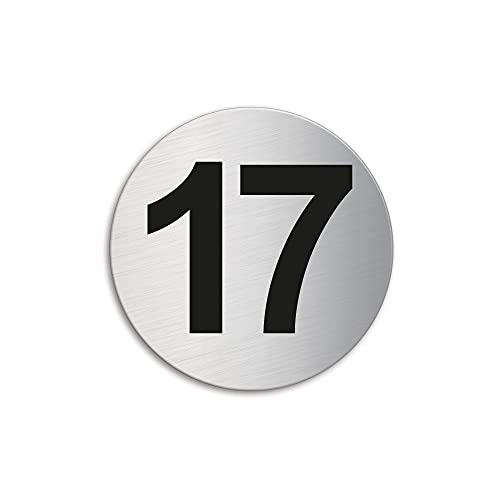 Türnummer 17 Schild Zimmernummer Edelstahl Ø 60 mm selbstklebend 7294-17 Türnummer 17 Schild Zimmernummer Edelstahl Ø 60 mm selbstklebend 7294-17 von OFFORM DESIGN