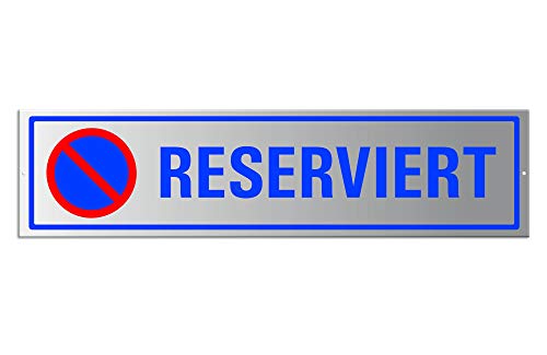 Parkplatzschild Reserviert 40x10 cm Parkplatzreservierer für Wand oder Zaun Aluminium gelocht 35405 von OFFORM DESIGN