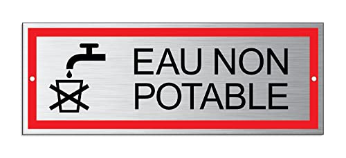 Platte Wasser nicht Trinkwasser | Aluminium | 175 x 65 mm | 2-fach gelocht | Nr.53310-L von OFFORM DESIGN
