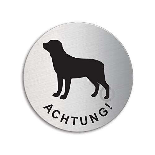 Schild Achtung Rottweiler Hundwarnschild Türschild aus Edelstahl Ø 75 mm selbstklebend Nr.39296 Schild Achtung Rottweiler Hundwarnschild Türschild aus Edelstahl Ø 75 mm selbstklebend Nr.39296 von OFFORM DESIGN
