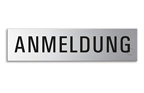 Schild Anmeldung 160 x 40 mm Türschild aus Edelstahl fein-matt gebürstet selbstklebend Nr.27340 Schild Anmeldung 160 x 40 mm Türschild aus Edelstahl fein-matt gebürstet selbstklebend Nr.27340 von OFFORM DESIGN