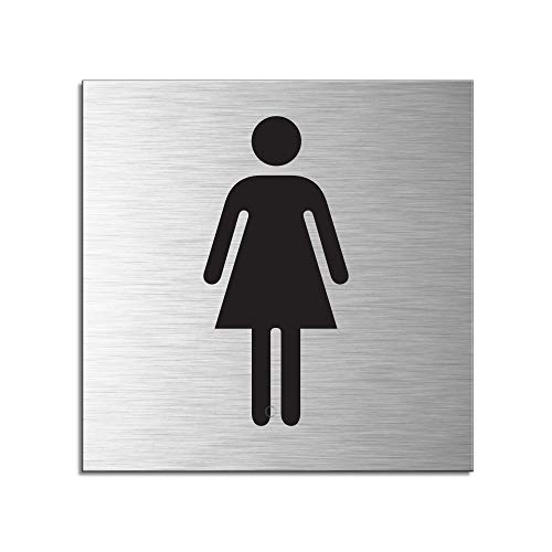 Schild - Damen Toilette | Türschild 120 x 120 mm Aluminiumschild selbstklebend Ofform Design Nr.17136-S von OFFORM DESIGN