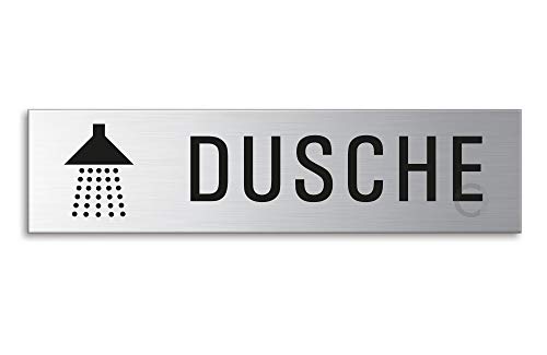 Schild Dusche 160x40 mm Türschild aus Edelstahl fein-matt gebürstet selbstklebend 27197 Schild Dusche 160x40 mm Türschild aus Edelstahl fein-matt gebürstet selbstklebend 27197 von OFFORM DESIGN