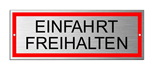 Schild Einfahrt freihalten 17,5 x 6,5 cm Aluminium wetterfester Mehrfarbdruck 2-fach gelocht von OFFORM DESIGN