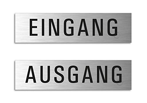 Schild Eingang Ausgang 160x40 mm 2er-Set Aluminium Edelstahl-Optik vollflächig selbstklebend 28007-S Schild Eingang Ausgang 160x40 mm 2er-Set Aluminium Edelstahl-Optik vollflächig selbstklebend 28007-S von OFFORM DESIGN